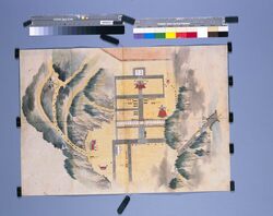 御霊屋廻大師廟山勤番絵図(天保十四年日光社参勤番守護絵図の内) / Pictorial Map of Shifts Around the Mausoleum and Daishibyosan (of Pictorial Maps of Shifts and Guards for the 1843 Visitation of Nikko Shrine) image