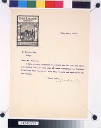 デ・ラランデ書簡（借用した金銭返却につき） / Correspondence to Hirota Ritaro from de Lalande Regarding Return of Loaned Money (Object from Hirota Ritaro Residence, Book 2) image