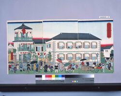 東京名所 両国報知社図 / Famous Places of Tokyo : The Building of Hochi Newspaper at Ryogoku image