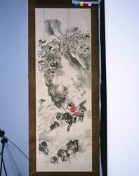 粉本 玄徳檀渓を越える / Gentoku Jumping over the Canyon (Shibata Zeshin's Sketch) image