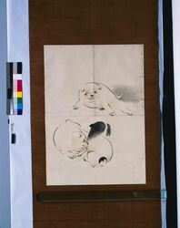 粉本　三匹の仔犬 / Three Puppies (Shibata Zeshin's Sketch) image