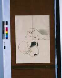 粉本 三匹の仔犬 / Three Puppies (Shibata Zeshin's Sketch) image