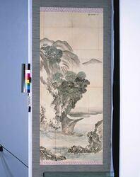 粉本 豊彦写 山渓帆船漁 / Reproduction of Toyohiko's Painting: Fishing with Sailing Ship in a Mountain Valley (Shibata Zeshin's Sketch) image