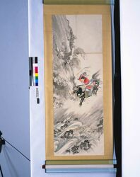 粉本 玄徳檀渓を越える / Gentoku Jumping over the Canyon (Shibata Zeshin's Sketch) image
