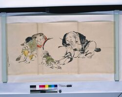 粉本 布袋と唐子 / Hotei and Chinese Child (Shibata Zeshin's Sketch) image