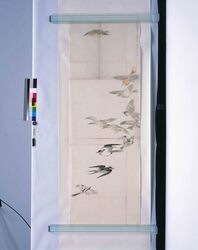 粉本 群鳥飛翔 / A Flock of Birds Flying (Shibata Zeshin's Sketch) image