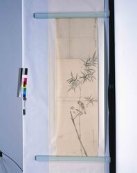 粉本　応挙写　竹に雀 / Reproduction of Okyo's Painting : Bamboo and Sparrows (Shibata Zeshin's Sketch) image