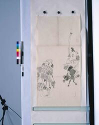 粉本 驢馬に乗る恵比寿大黒 / Ebisu Daikoku Riding a Donky (Shibata Zeshin's Sketch) image