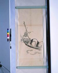 粉本　舟上布袋 / Hotei on a Boat (Shibata Zeshin's Sketch) image