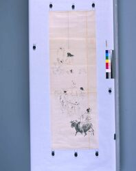 粉本　王朝人物行列 / Procession of a Dynasty Figure (Shibata Zeshin's Sketch) image