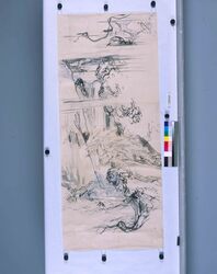 粉本 松に滝 / A Pine Tree and a Waterfall (Shibata Zeshin's Sketch) image