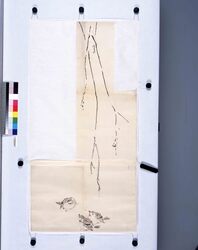 粉本 雀に雪柳 / Sparrows and Snowy Willow (Shibata Zeshin's Sketch) image
