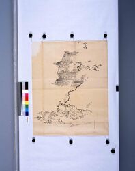 粉本 山中の堂舎 / A Hall in a Mountain (Shibata Zeshin's Sketch) image