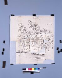 粉本 社殿 / A Main Building of a Shinto Shrine (Shibata Zeshin's Sketch) image