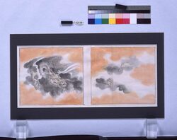 粉本 龍小襖 / A Small Fusuma (Sliding Door) with a Dragon Drawing (Shibata Zeshin's Sketch) image