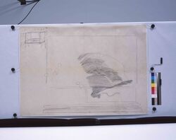乾拓 闇夜桜扇面蒔絵書棚 / Dry Rubbing: Maki-e Lacquer Bookshelf with Dark Night Cherry Blossom on a Fan (Shibata Zeshin's Sketch) image