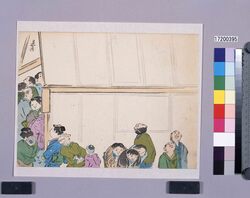 多色刷　[博覧会の見物客] / Multi-color Print: [Visitors of an Exposition] (Shibata Zeshin's  Block Print, Black Print, Other Prints) image