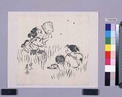 墨版 蛍狩 / Black Print: Firefly Catching (Shibata Zeshin's Block Print, Black Print, Other Prints) image