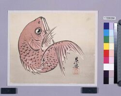 多色刷版　鯛 / Multi-color Print: A Sea Bream (Shibata Zeshin's  Block Print, Black Print, Other Prints) image