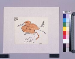 着色墨版 雛鳥 / Colored Black Print: A Chick (Shibata Zeshin's Block Print, Black Print, Other Prints) image