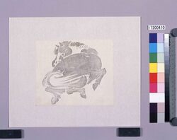 墨版 馬 / Black Print: A Horse (Shibata Zeshin's Block Print, Black Print, Other Prints) image