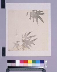 墨版　竹葉 / Black Print: Bamboo Leaves (Shibata Zeshin's  Block Print, Black Print, Other Prints) image