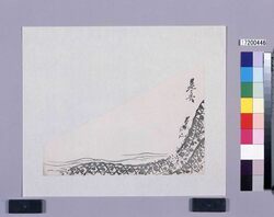 墨版　網代と小鳥 / Black Print: A Wickerwork and Small Birds (Shibata Zeshin's  Block Print, Black Print, Other Prints) image