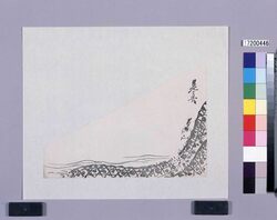 墨版 網代と小鳥 / Black Print: A Wickerwork and Small Birds (Shibata Zeshin's Block Print, Black Print, Other Prints) image