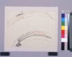 着色墨版 扇子 / Colored Black Print: A Fan (Shibata Zeshin's Block Print, Black Print, Other Prints) image