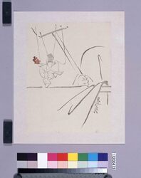 着色墨版 操り人形 / Colored Black Print: A Puppet (Shibata Zeshin's Block Print, Black Print, Other Prints) image