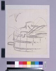 墨版 桶 / Black Print: A Tub (Shibata Zeshin's Block Print, Black Print, Other Prints) image