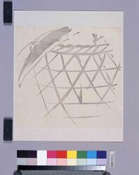 墨版 籠目 / Black Print: Basket Mesh (Shibata Zeshin's Block Print, Black Print, Other Prints) image