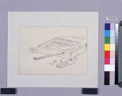 墨版 鯛の菓子箱 / Black Print: Sweets Box in a Sea Bream Shape (Shibata Zeshin's Block Print, Black Print, Other Prints) image