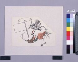 着色墨版 小松引 / Colored Black Print: Komatsuhiki (Shibata Zeshin's Block Print, Black Print, Other Prints) image