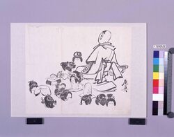 墨版 鬘合わせ / Black Print: Wig Fitting (Shibata Zeshin's Block Print, Black Print, Other Prints) image