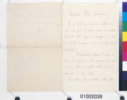 川村清雄宛書簡（帰国に際し贈る言葉） / Private Document image