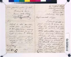 川村清雄宛書簡（ティナの退去につき） / Private Document image