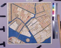 平野屋版 江戸切絵図 日本橋南北浜町八町堀辺図 / Hiranoya Edition Edo Detailed Pictorial Map: Nihombashi Namboku, Hamacho, and Hatchobori Area Map image