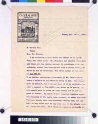デ・ラランデ書簡(工事代金の内訳説明) / Correspondence to Hirota Ritaro Explaining the Details of Construction Charges (Object from Hirota Ritaro Residence, Book 1) image