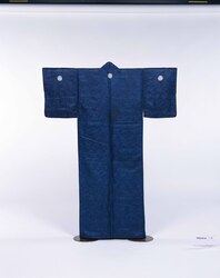 納戸葵紋小袖 / Kosode Kimono with Hollyhock Crest, Greyish Blue (Called "Nando" Color) image