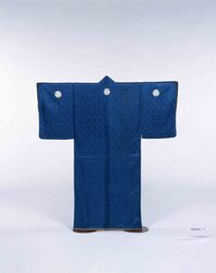 納戸葵紋小袖 / Kosode Kimono with Hollyhock Crest, Greyish Blue (Called "Nando" Color) image