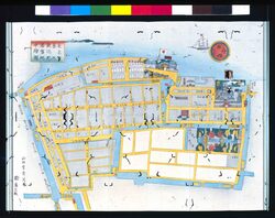 東京築地鉄炮洲居留地中絵図 / View of Teppōzu Settlement at Tsukiji, Tokyo, Illustrated by Yamada Yōsai (Utagawa Kuniteru II) image