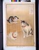 尋常小学国語読本 巻ノ一 掛図 第9図 オヤネコノコネコガヰマス、*/Elementary School Regular Course Japanese Textbook Wall Chart, Vol. 1, Wall Chart, Chart 9, There Are Cats and Kittens,* image