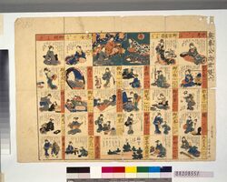 奥奉公出世双六 / Sugoroku Board: Ladies’ Quarter Servants’ Progress image