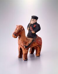 素焼乗馬兵隊人形 陸軍兵隊 / Unglazed Horse Riding Soldier Doll, Army Soldier image