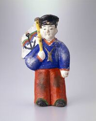 素焼水兵人形 海軍水兵 / Unglazed Sailor Doll, Navy Sailor image