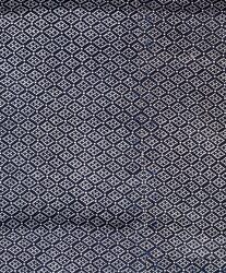 江戸小紋地着物他一括資料 裂 黒絽地武田菱文 / Collection of Edo Komon Kimono and Other Materials, Fabric Scrap, Takeda Diamond Pattern on Black Ro Silk Gauze image