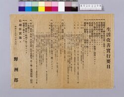 生活改善実行要目 / Essential Points to Practice for Improving Living Conditions image
