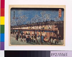 江都名所吉原夜の桜 / Famous Places in Edo: Nighttime Cherry Blossom in Yoshiwara Licensed Quarter image