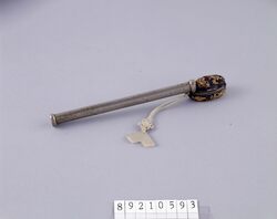 龍図彫金矢立 / Chōkin Yatate (Portable Writing Set) with Illustration of Dragons image